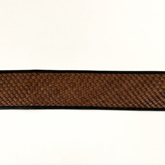 two-tone woven leather belt